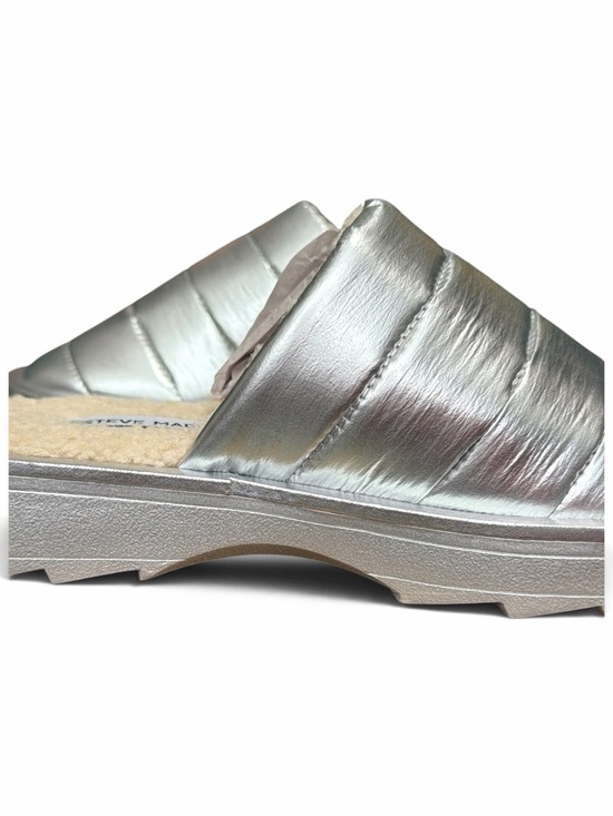 Steve Madden Shoes - Steve Madden Chex Silver Metallic Puffer Platform Slides Size 6
